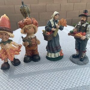 Set of Four Thanksgiving Harvest Figurines